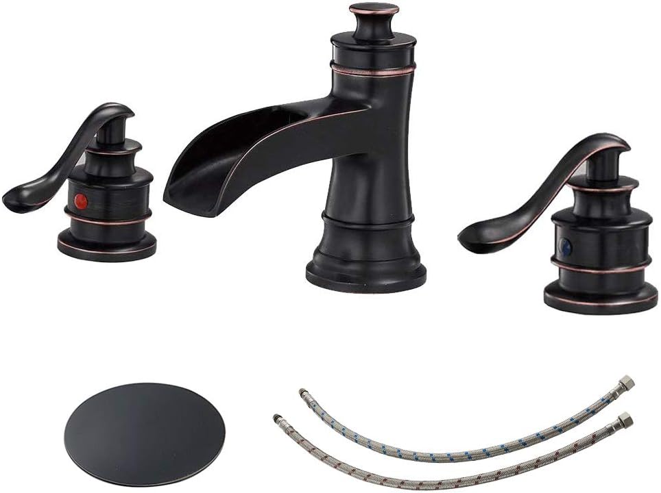 BWE 3 Hole Widespread Bathroom Faucet 8" (Oil Rubbed Bronze) Thumbnail