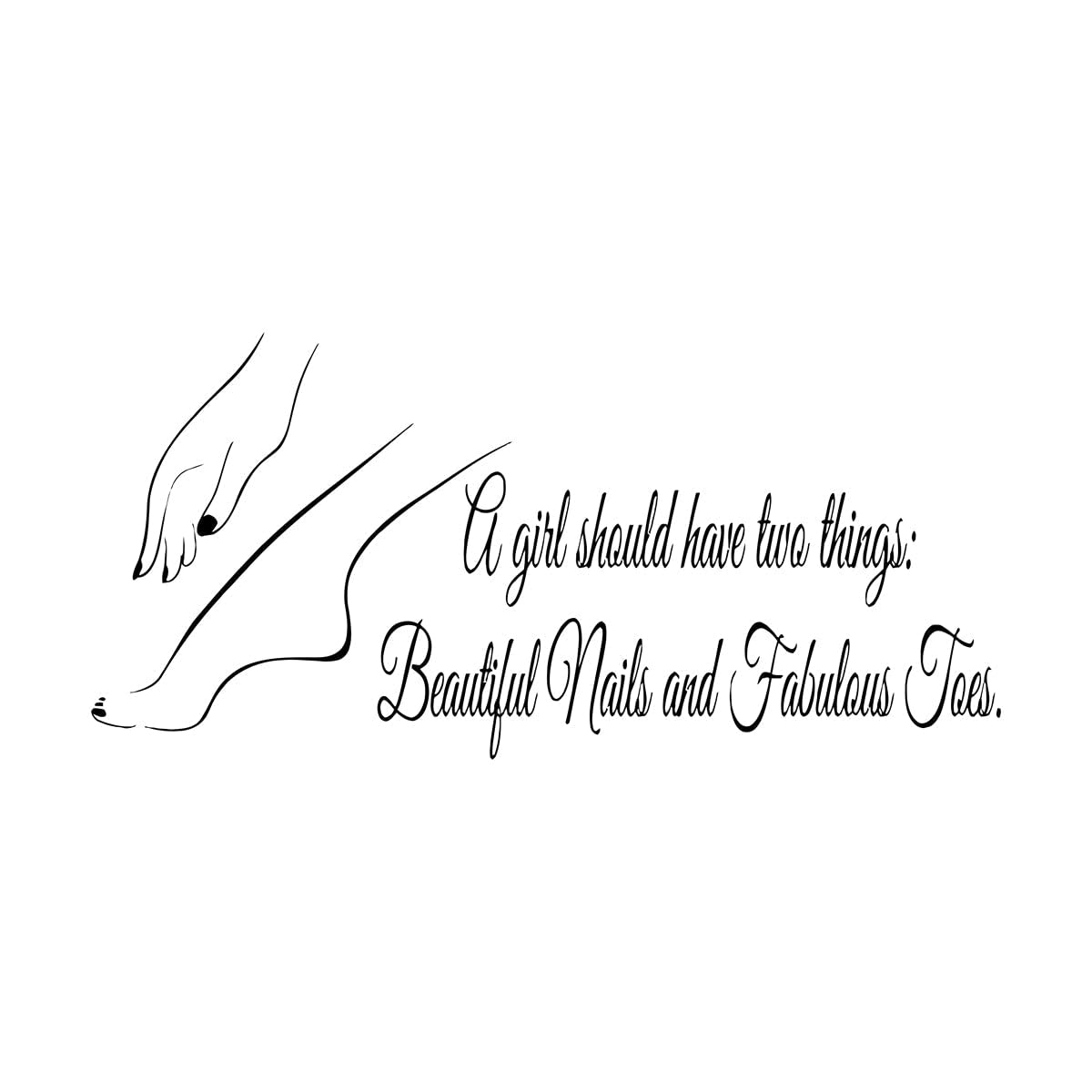 Lzhouting Wall Stickers 3989 Wall Window Decal Sticker Nail Salon Quote Nails Nail Art Polish Manicure Pedicure Beauty Removable Art Mural Small - 30X63cm