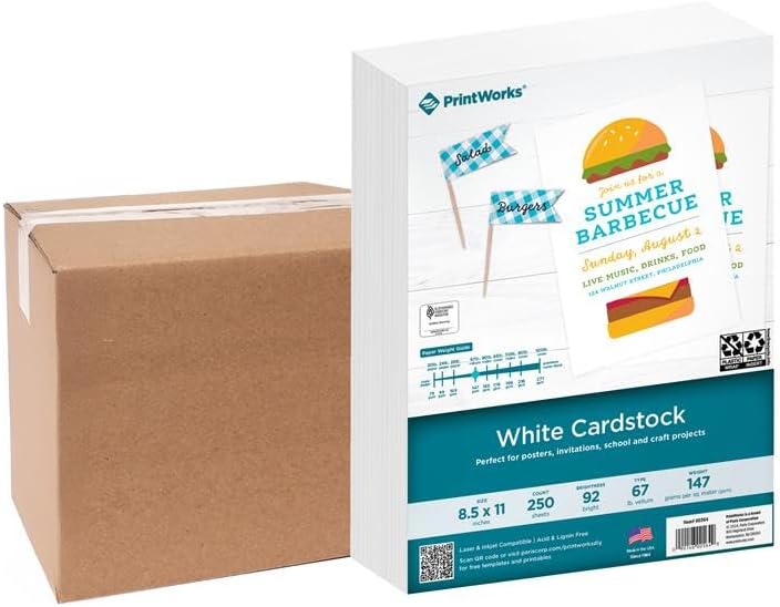 PrintWorks White Cardstock 8.5x11, 750 sheets