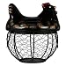 Yardwe en Céramique Oeuf Panier De Rangement Rétro Fer Fil Oeuf Distributeur Rack Présentoir Fraîche Bouillie Canard Oeuf Fruits Légumes Organisateur pour de Pâques Cadeau de Pendaison