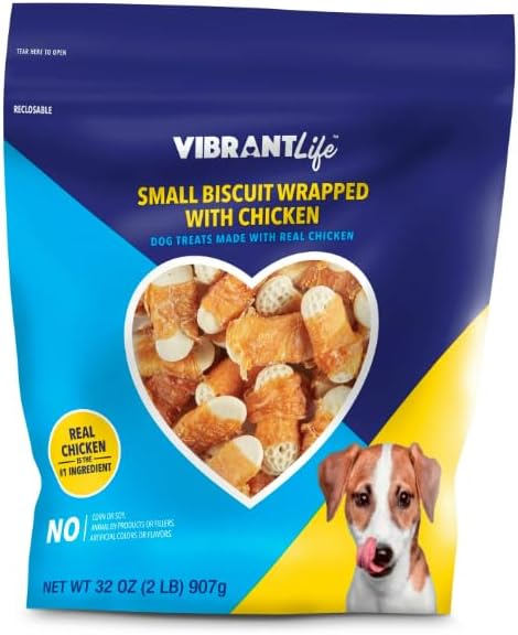 Vibrant Life Small Biscuit Wrapped with Chicken Dog Treats, 32 oz