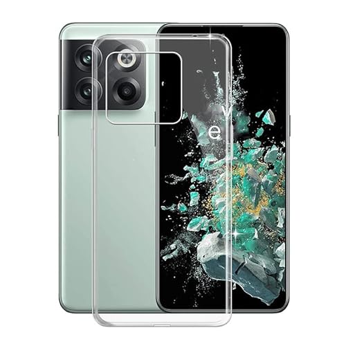 KJYF Coque pour OnePlus 10T, Transparent Silicone Housse Etui Mince Souple TPU Bumper Case Shock-Absorption Anti-Rayures Protection Cover pour OnePlus 10T (6,7") - Transparent Cover