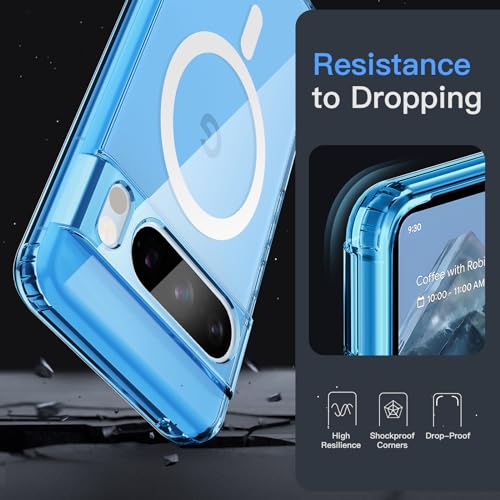 JETech Magnetic Case for Google Pixel 8 Pro 6.7-Inch 2023, Compatible with MagSafe Accessories, Shockproof Protective Phone Cover, Non-Yellowing Hard Clear PC Back (Bay) - Image 5