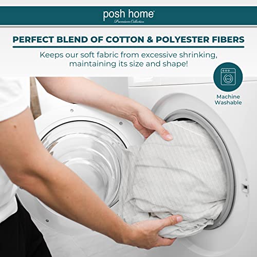 Posh Home Queen Size Quilt Set Jersey Knit Cotton Blend Blanket White Bedspread Light Coverlet Summer Bedding Quilted Bedspreads Lightweight Comforter Bed Spread Cover, 2 Pillow Shams And 1 Quilt #TOP4