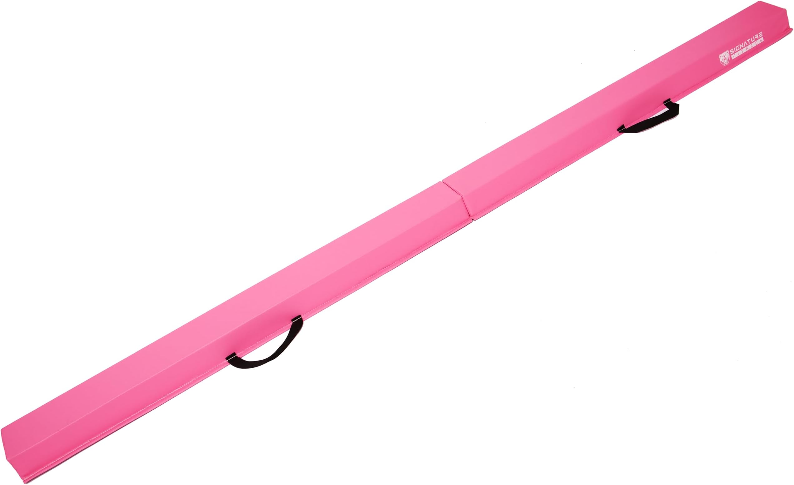 Fitvids 8 FT Folding Balance Beam Gymnastics Floor Beam with Anti-Slip Bottom and Carrying Handles, Pink