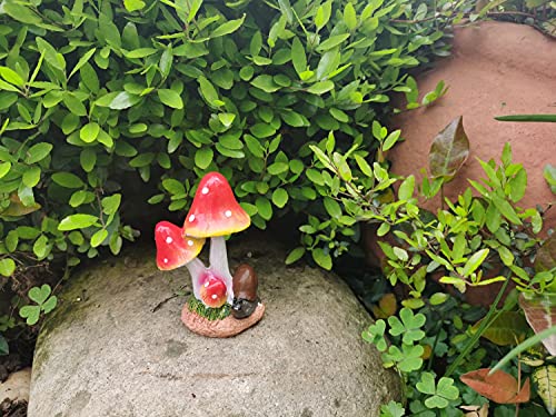 Muamax Miniature Mushrooms Snail Fairy Garden Mushroom Fairy Garden Accessories Small Mushroom Figurine Bonsai Craft Decro Micro Landscape Ornaments #TOP4