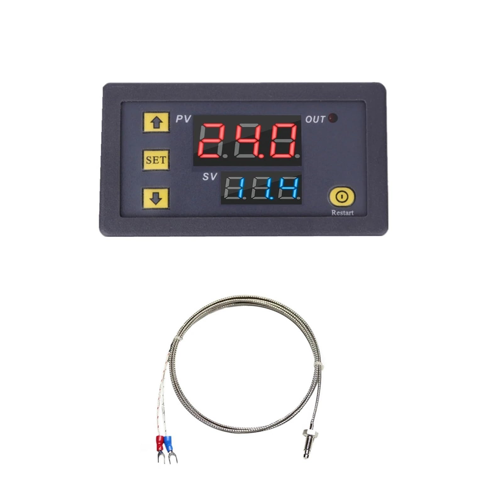 Regolatore di temperatura digitale tipo K DC 5V 12V 24V AC110V 220V -60~500 gradi sonda termocoppia sensore termostato incorporato(AC110-220V)