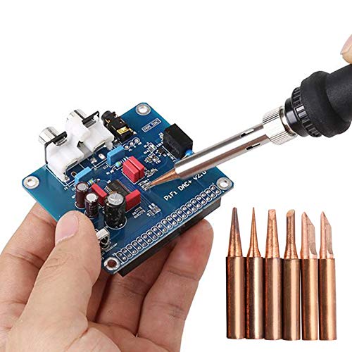 Yakamoz 12Pcs Soldering Tips Kit 900M Lead-Free Copper Solder Iron Tip Welding Tool Replacement Accessories For Hakko, Radio Shack, Tenma, Atten, Quick, Aoyue, Yihua Solder Station (6 Different Shape) #TOP5