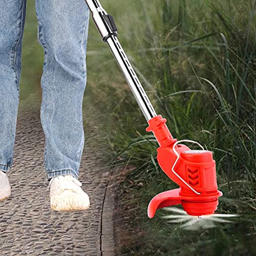 Akumulatorowa podkaszarka do trawy 24 V o mocy 850 W, lekka podkaszarka żyłkowa z teleskopową rączką i 2 akumulatorami, regulowana głowica do pielenia ogrodu i pielęgnacji trawnika