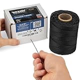 9-Ply Black Waxed Twine with Dispenser Box 160 Lbs Tensile Strength (1-Roll) 500 Feet 8oz Spool 100%