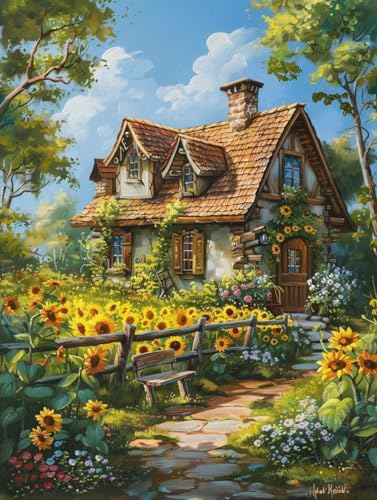 Cuadros para pintar por numeros kit girasol con pigmento acrilico 100x130cm