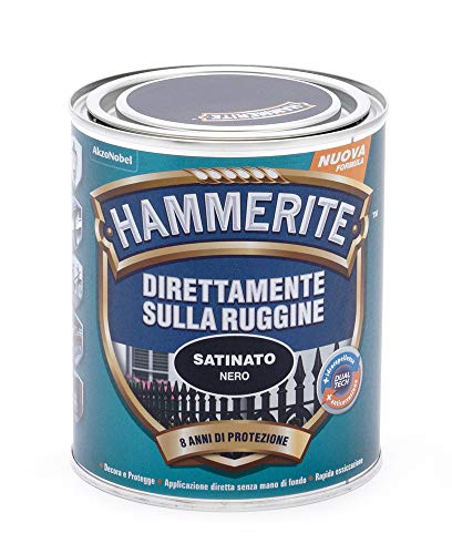 Hammerite Direttamente Sulla Ruggine Satinato Nero 0.75 L
