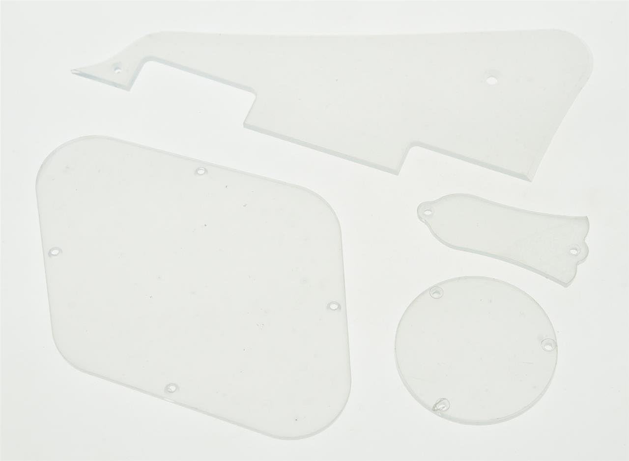KAISH Clear LP Standard Pickguard Rear Cavity Covers and Truss Rod Cover Transparent for USA Les Paul