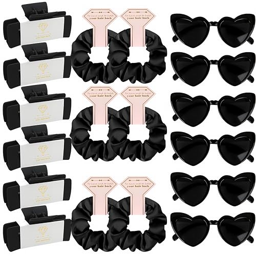 Bridesmaid Scrunchies Proposal Gifts 4.1inch square Hair Claws Bachelorette Hair Clip heart sunglasses gift for Wedding Party Favors
