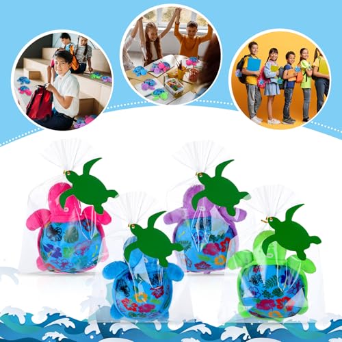 24 Pack Summer Turtle Party Favors, Mini Sea Turtle Plush with Cards Set - image 6