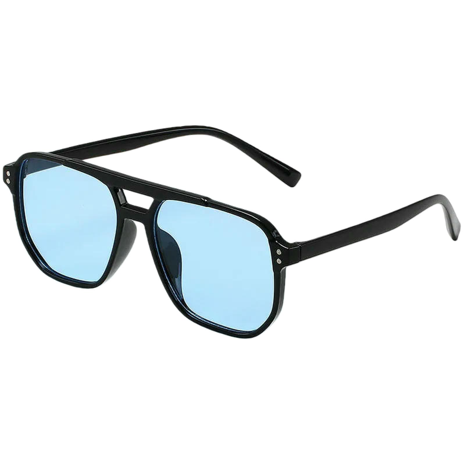 Occhiali da Sole Quadrati Donna E Uomo Poligonali retrò Vista A Doppio Raggio Neri Vintage alla Moda-3 Pz 234