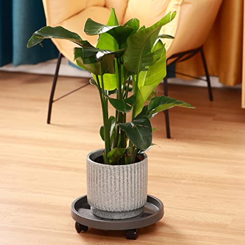 3 Pack Plant Caddy With Wheels 13 Inch Rolling Plant Stand Heavy Duty Plant Dolly With Casters Planter Pot Mover Round Plant Roller Base For Indoor Patio Outdoor Large Trash Can Dolly, Grey #TOP6