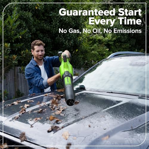 Greenworks 48V (24V x 2) 600CFM Brushless Leaf Blower, (2) 4.0 Ah Batteries by Greenworks - Used condition - Image 4