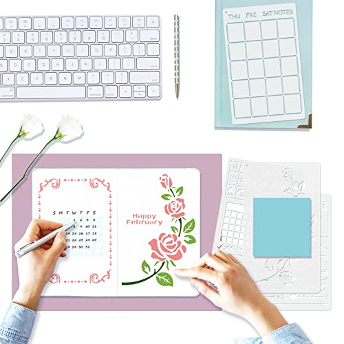 Midenco 30 Pcs Bullet Journals Stencils Supplies (5.1X7.9 Inch) Plastic Planner Stencil For Journaling Bujo Accessories Incl Ultimate Productivity And Monthly Seasonal Holiday Themes Stencil #TOP2
