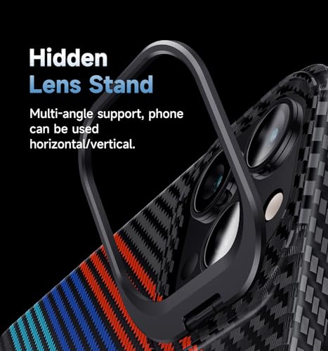 MAGIC JOHN for iPhone 15 Pro Max Case,Adjustable Camera-Guard Kickstand,Carbon Fiber Textures 600D,Supports Wireless Charging MagSafe Compatible,Military-Grade Drop Cover,Sport Grille Color by MAGIC JOHN - Used condition - Image 5