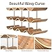 TRUDING Countertop Wine Rack - 12 Bottle Freestanding Wine Bottle Holder Stand - 3 Tier Wooden Wine Storage Rack - Wavy Wine Organizer for Cabinet Pantry Home Kitchen Bar