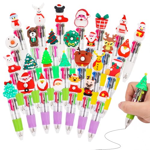 Mini stylos rétractables pour l'école DIYASY 28 stylos à bille multicolores de Noël enfants