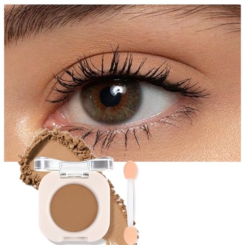 Light Brown Matte Eyeshadow with Brush, Neutral Single Eyeshadow Palette