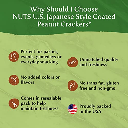 Nuts U.s. - Japanese Coated Peanut Crackers, Japan Mix, No Trans Fat, Non-Gmo, Natural Snacks!!! (Japan Mix, 2 Lbs) #TOP4