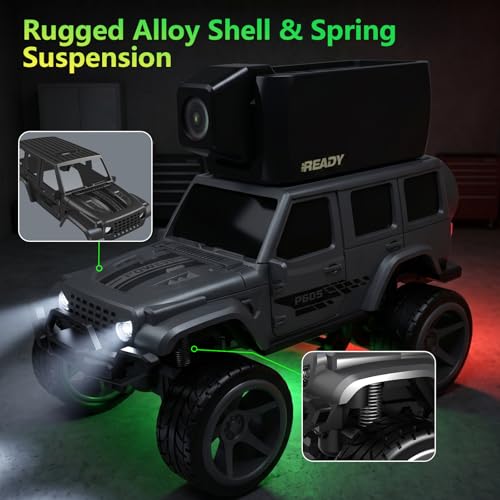 Image of 1 /64 FPV Mini RC Car Truck Camera Toys with LCD Screen for Kids Adults Gift | Remote Control Truck with Magnetic 45 Camera, App Control, 2 Speed, 2.4GHz Indoor Toy Cars, Toy Cars for 6-12 Boys Girls