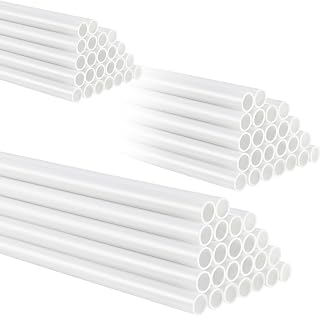 Boao Plastic Cake Dowels Rods for Tiered Hollow Wedding Cake Round support Rods Straws for Stacking and Supporting(9.5 In/12 In/6 in Length,White,24 Pcs)