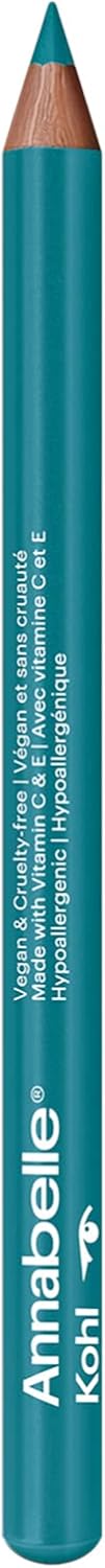 Annabelle Vegan Kohl Eyeliner, Matte Finish, 100 Caribbean Blue, Intense Colour Payoff, Long-Lasting, Cruelty-Free, Paraben-Free, Silicone-Free, Fragrance-Free, Hypoallergenic, 1.14 g