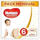 Contenido del paquete mensual: 102 pañales