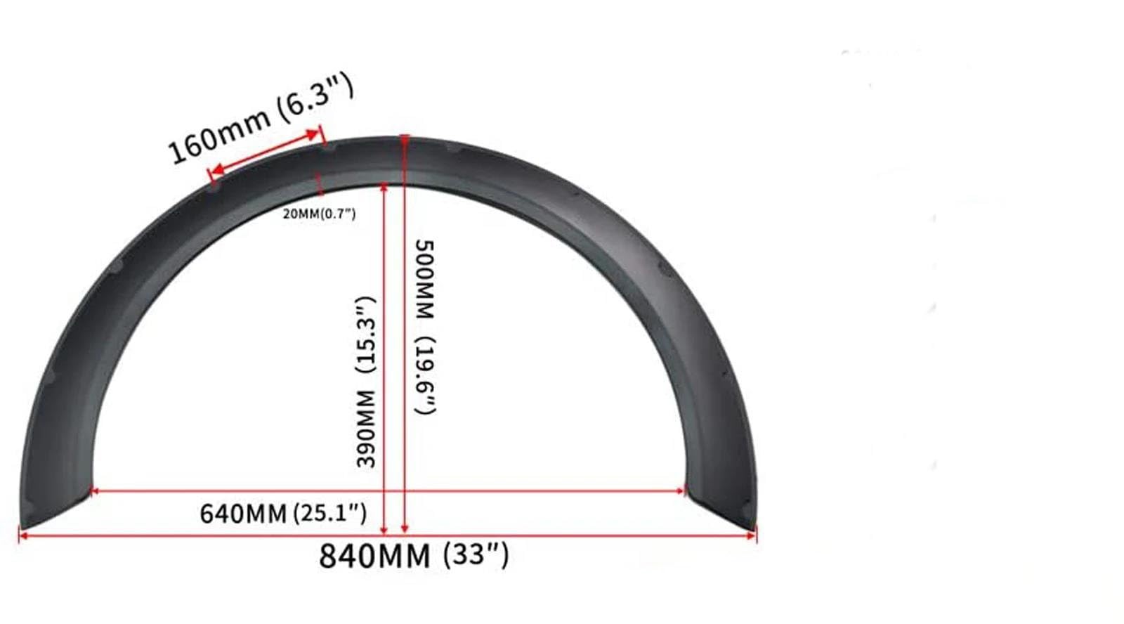Élargisseur De l'aile Voiture Lot De 4 Élargisseurs d'ailes De Voiture Universels Extra Larges De 9,9 Cm pour Passages De Roue Protecteur Sourcil Roue