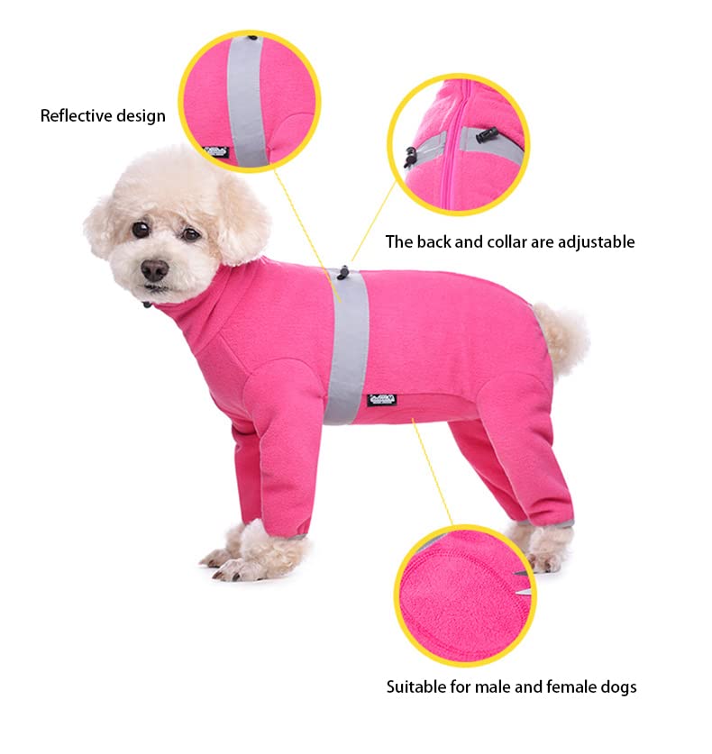 BT Bear Winter Dog Coat,Adjustable Pet Warm Onesie Thickens Warmth Fleece Jumpsuit Clothes Pajamas Costume Apparel for Small Dogs Medium Dogs (Blue - Image 3