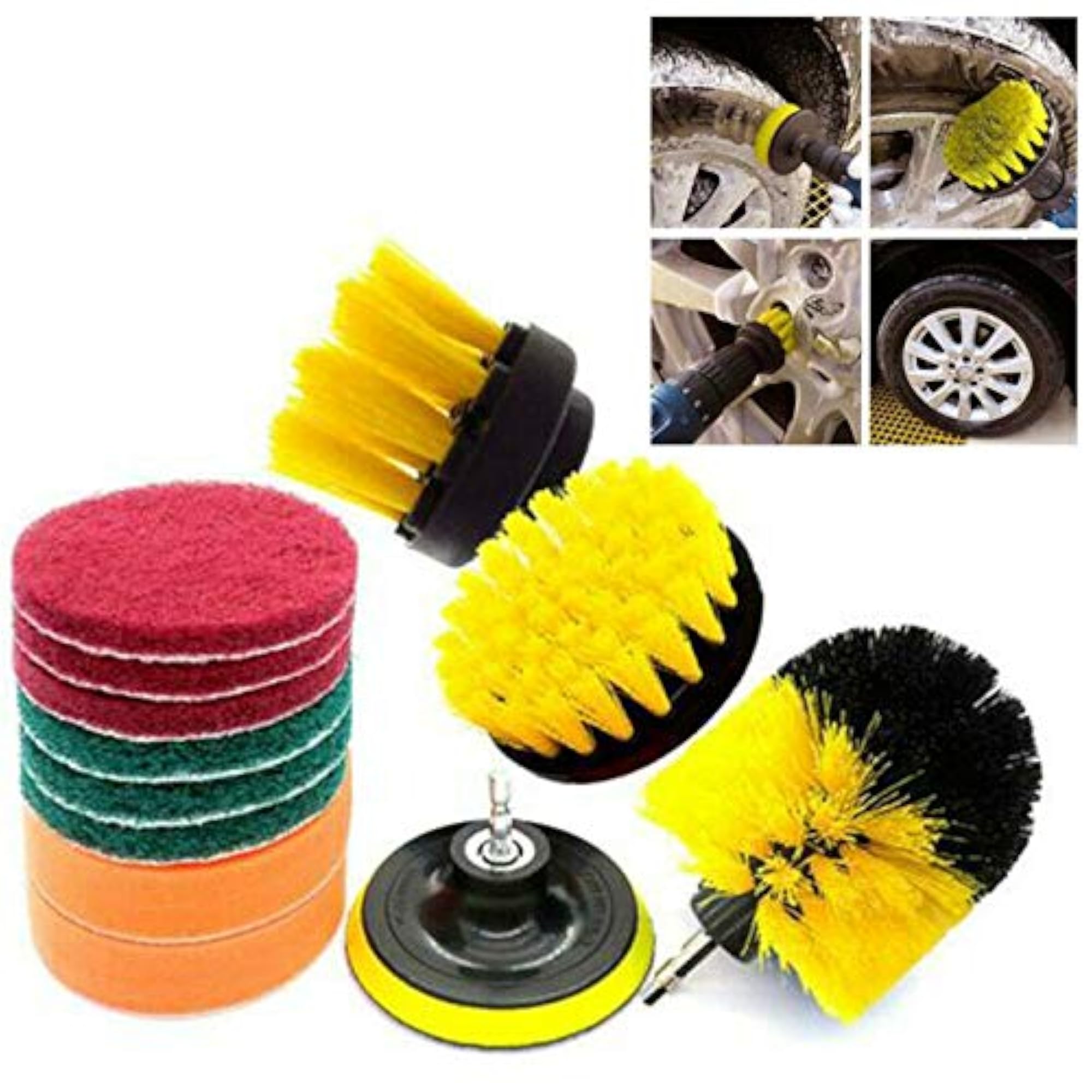 Wash Scrubber Kit Shower, 12pcs Drill Brush Pads