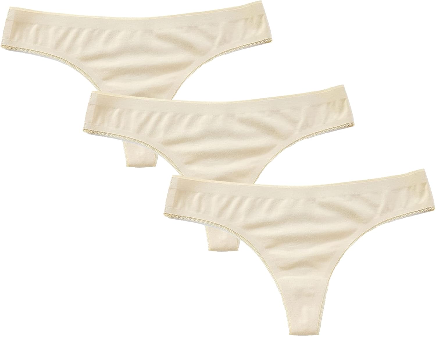 DGHM-JLMY Women's Simple Low Waist Thong Underwear G-String Thong Panty Bikini Briefs Seamless Stretch G String Mini Knickers
