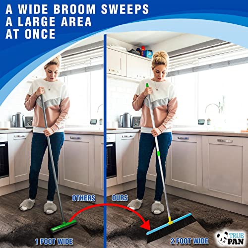 100% Natural Horsehair Broom. Light & Easy Sweeping. 2 Feet Wide, Swiveling Broom Head. Aluminum Rod. Cleans Floors Quickly! Weighs Only 1Lb! #TOP2