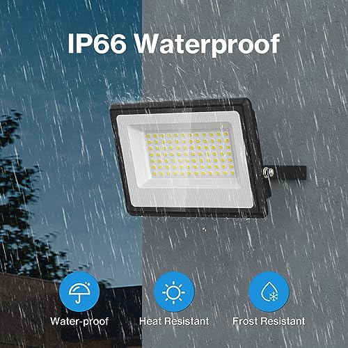 Olafus 2 Pack 60W Led Flood Light Outdoor, 6000Lm Super Bright Led Work Lights Plug In thumb #5