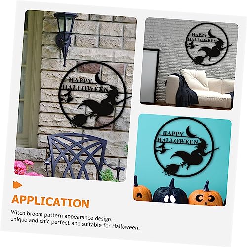 Balai de sorcière Halloween artisanal Uonlytech pour décoration murale durable