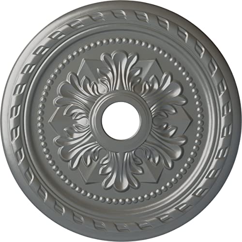 Ekena Millwork CM23PMSLS Palmetto Ceiling Medallion, Silver, 23 5/8"OD x 3 5/8"ID x 1 5/8"P
