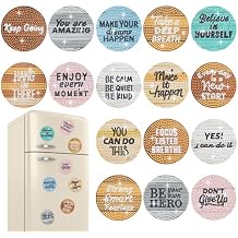 Saysurey 16 Pcs Diamond Art Magnet Kits Diamond Painting Magnets DIY for Adults Crafts Refrigerator Painting Stickers Kits for Gifts Home DecorInspirational