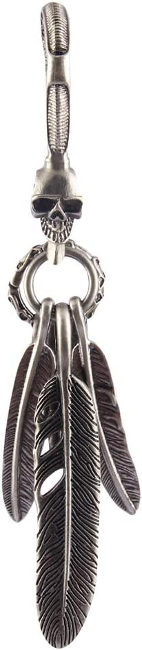 Personalized Fishhook Clasp Feather Skull Keychains Retro Alloy Keyring Handbag Decor Pendant Gifts Decor