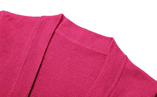 Urban Coco Women's Long Sleeve Open Front Knit Cardigan Sweater (2Xl, Rose) #TOP3