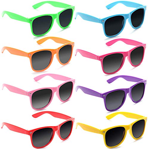 TOMYEER Lunettes De Soleil Vintage Couleur Largeur du Verre 2 Pouces 8 Pièces