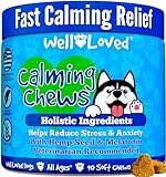 Well Loved Calming Chews for Dogs - Dog Calming Treats, Made in USA, Vet Developed, Dog Anxiety Relief, Separation, Fireworks, Travel & Stress Support, Melatonin, Natural & Holistic, 90 Calming Treats