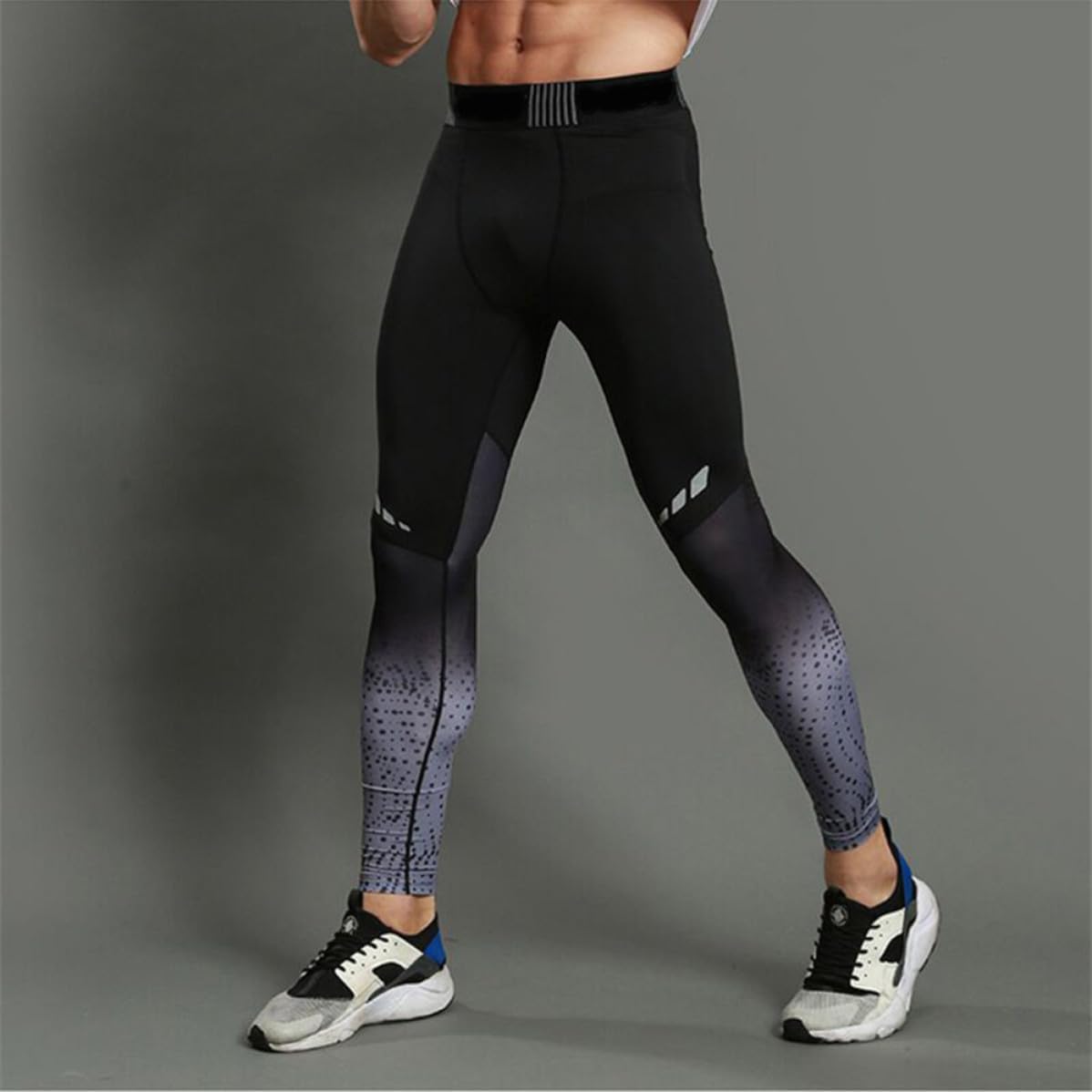 Men Compression Pants Running Trousers with Moisture Wicking and Tight Stretch Fabric for Workout and Football, Polyester and Spandex Blend, Size XXXL Grey