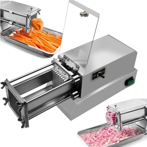 Professional Electric French Fry Cutter - Stainless Steel Potato Slicer for Home & Commercial Use, 8mm Blades for Perfect French Fries, Vegetables & Kitchen Prep Tool