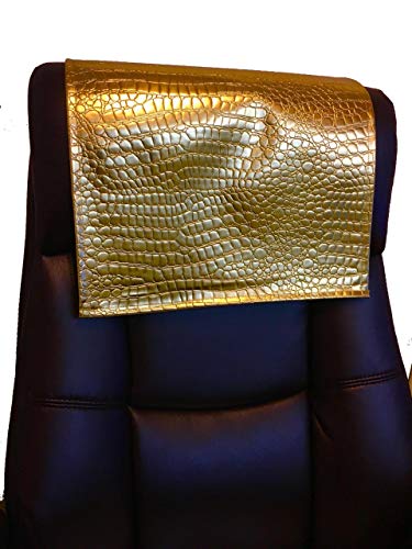 Luvfabrics 14X30 Inch Gold Crocodile Embossed Faux Leather Vinyl Sofa cover