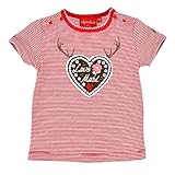  BONDI T-Shirt halbarm Geringelt ´LausMadl´, Stripe rot/Weiss 104 Tracht Baby Mädchen Artikel-Nr.86426