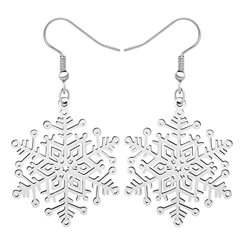 Boucles d'oreilles flocon de neige en acier cadeau de festival idéal